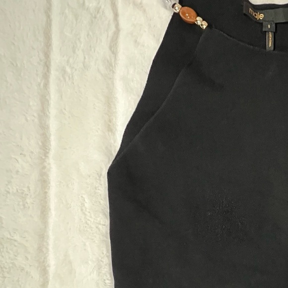 NWOT Maje Black Tank Top With Beaded Straps—with some pilling - Picture 15 of 16